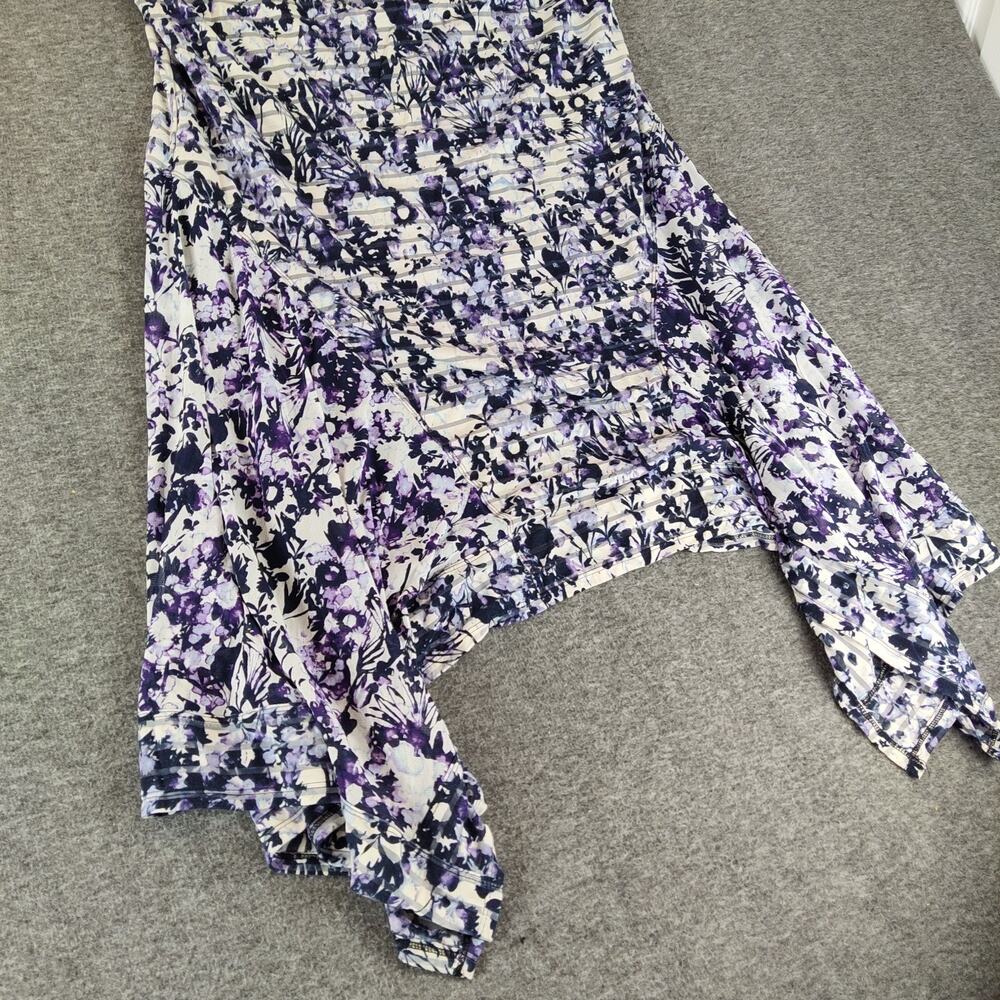 Lot of2 Simply Vera Wang Empire Waist Asym Flowy Dresses XL Black Purples Floral - Picture 6 of 7